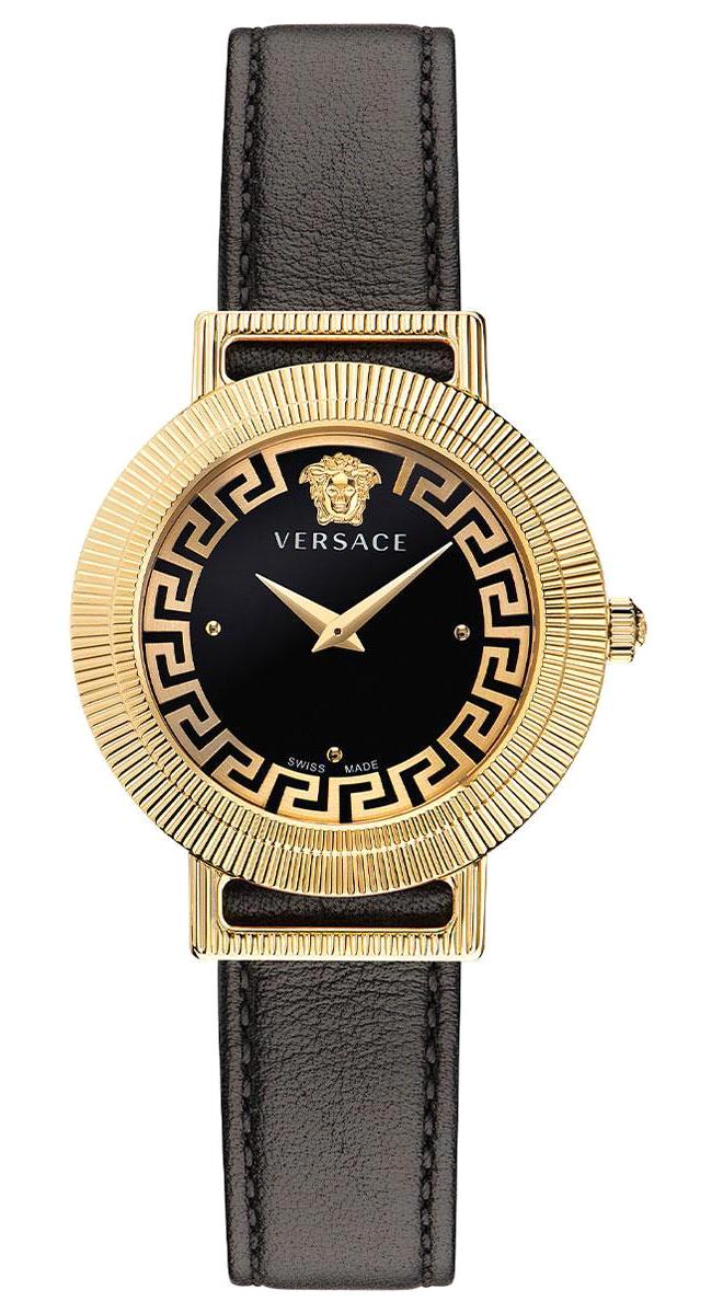 Versace VRSCVE3D00322 36 mm Siyah Deri Kordon Analog Kadın Kol Saati