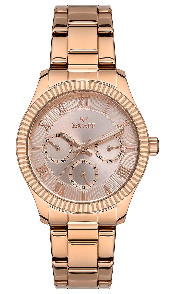 Escape ESCP203402 Takvimli 36 mm Rose Gold Çelik Kordon Analog Kadın Kol Saati