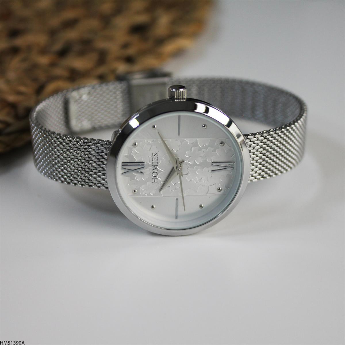 Homies HM51390A 32 mm Gri Metal Kordon Analog Kadın Kol Saati