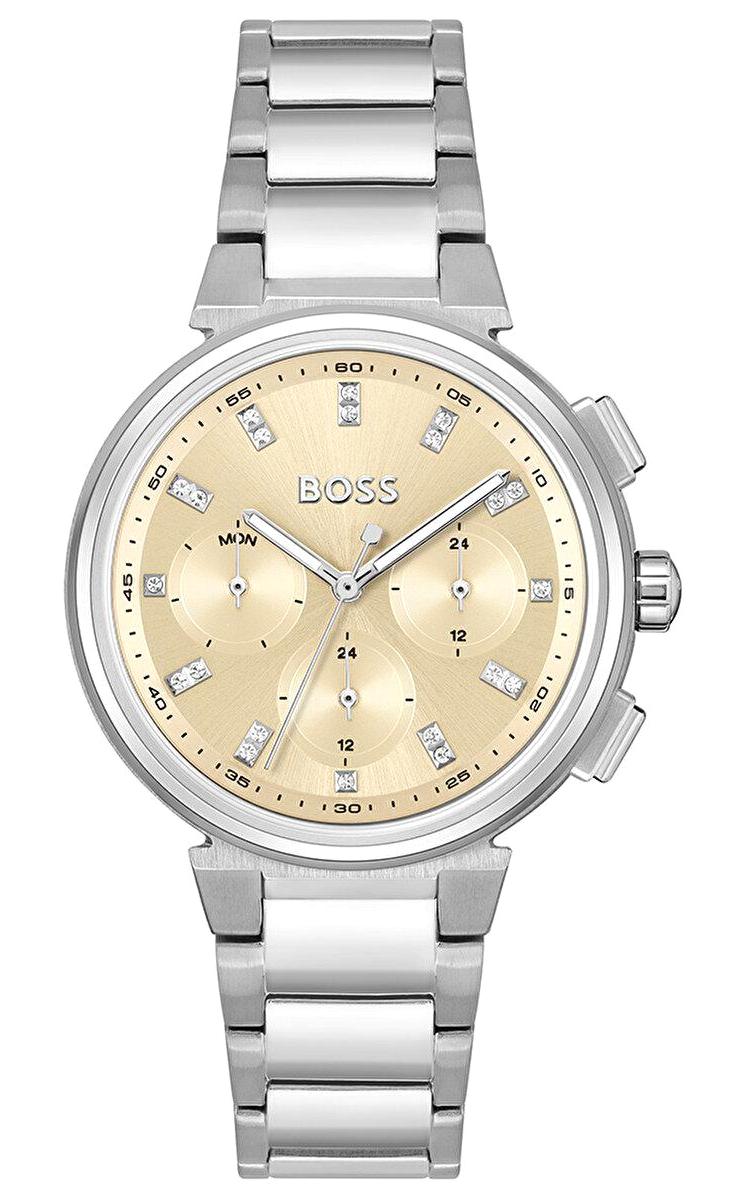 Hugo Boss HB1502676 Takvimli 38 mm Gri Çelik Kordon Analog Kadın Kol Saati