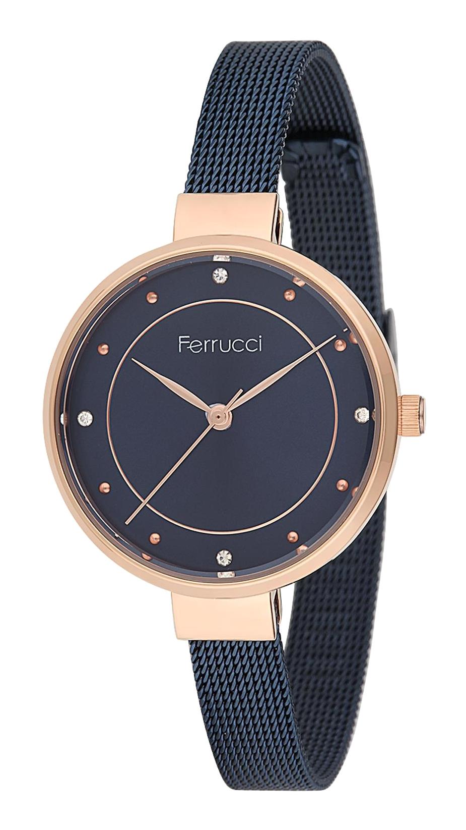 Ferrucci 8FM2023 38 mm Lacivert Metal Kordon Analog Kadın Kol Saati