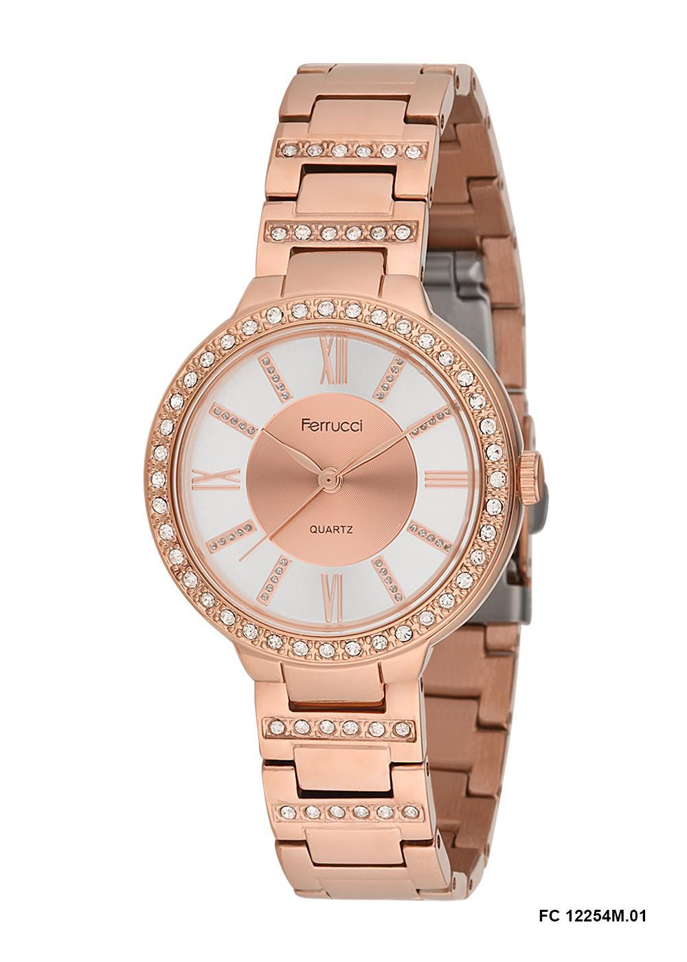 Ferrucci 9FM287 38 mm Rose Gold Metal Kordon Analog Kadın Kol Saati