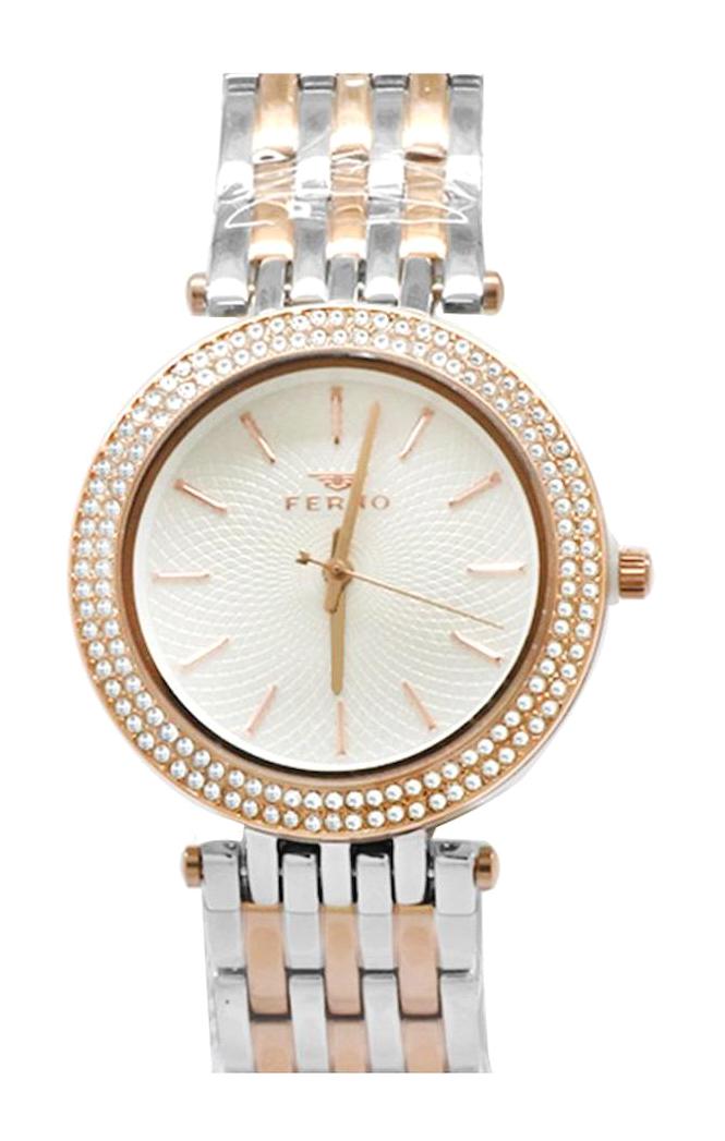 Ferro TH-F61576A-E 40 mm Gri-Rose Gold Çelik Kordon Analog Kadın Kol Saati