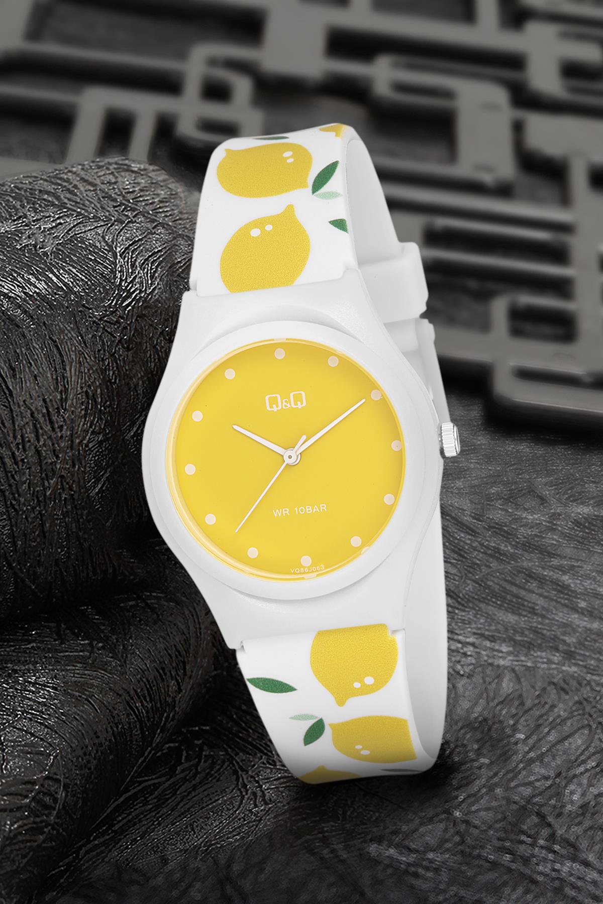 Q&Q 3P679 36 mm Beyaz Silikon Kordon Analog Kadın Kol Saati
