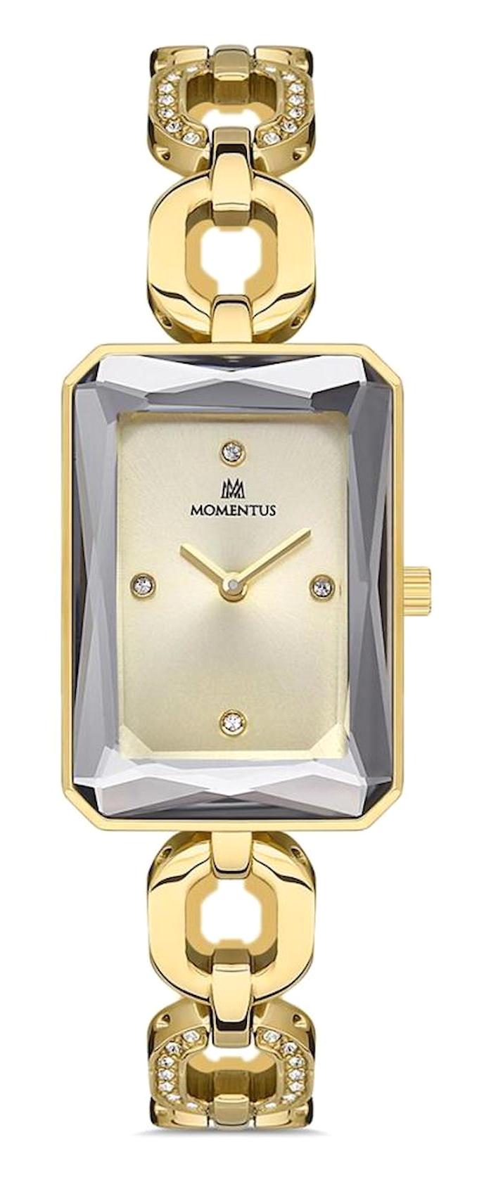 Momentus SW287G-08SG 24 mm Altın Çelik Kordon Analog Kadın Kol Saati