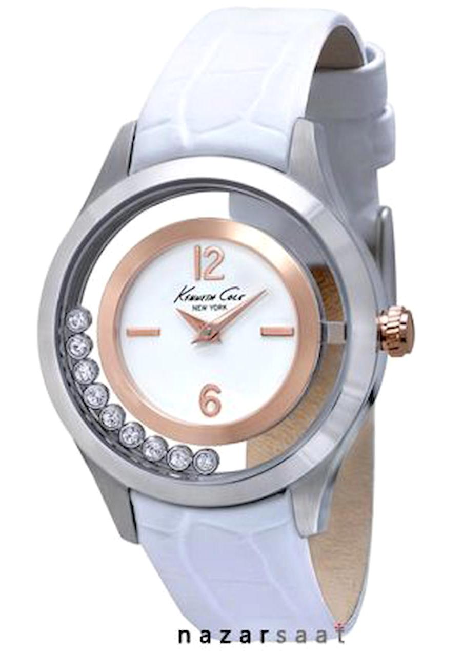 Kenneth Cole KC2785 34 mm Beyaz Deri Kordon Analog Kadın Kol Saati