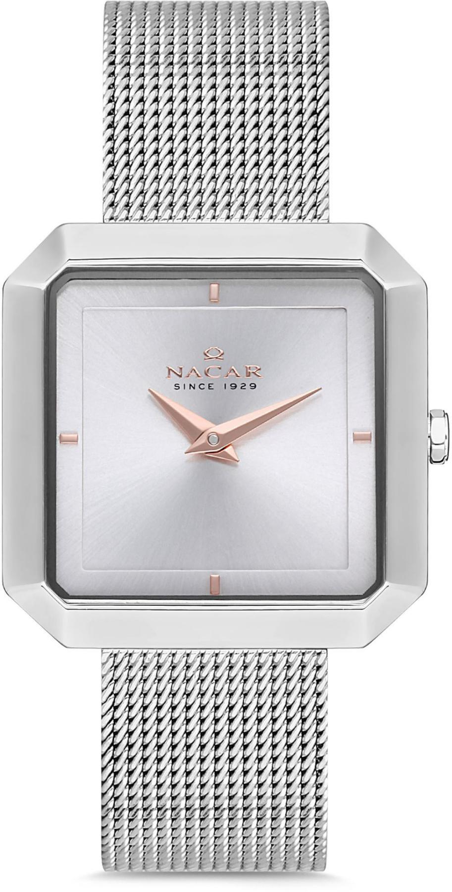 Nacar 18-3914C013-ASM 29 mm Gri Hasır Kordon Analog Kadın Kol Saati