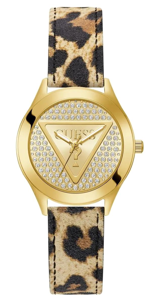 Guess GUGW0745L2 36 mm Sarı - Siyah Deri Kordon Analog Kadın Kol Saati