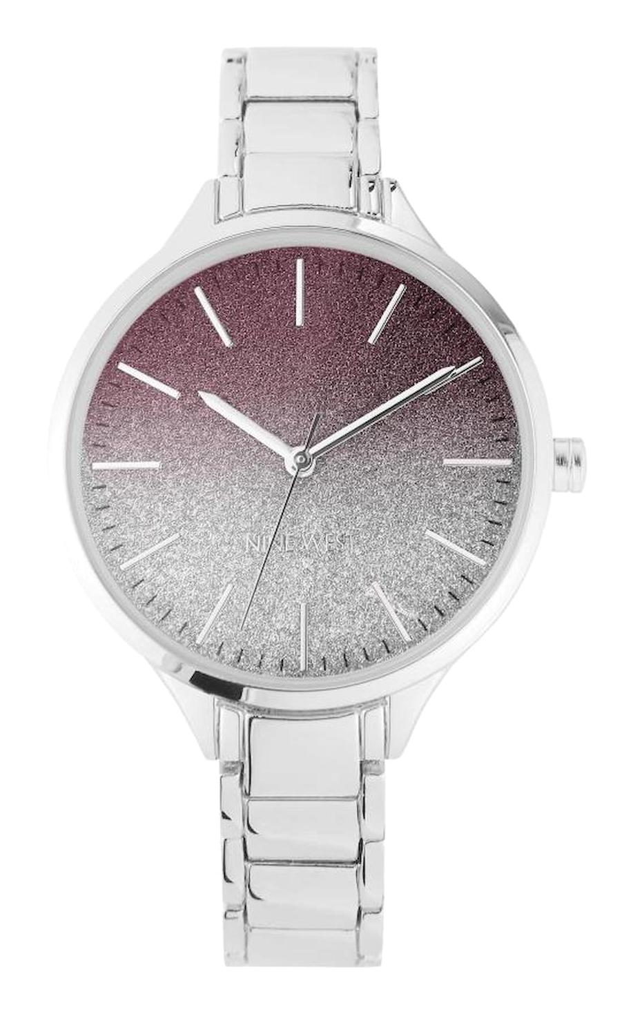 Nine West NW-2337OMSV 36 mm Gri Metal Kordon Analog Kadın Kol Saati