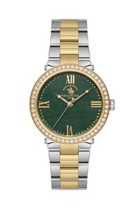 Santa Barbara Polo & Racquet Club SB.1.10553-4 23 mm Altın-Gri Çelik Kordon Analog Kadın Kol Saati