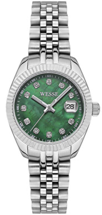 Wesse WWL302806 Takvimli 28 mm Gri Metal Kordon Analog Kadın Kol Saati
