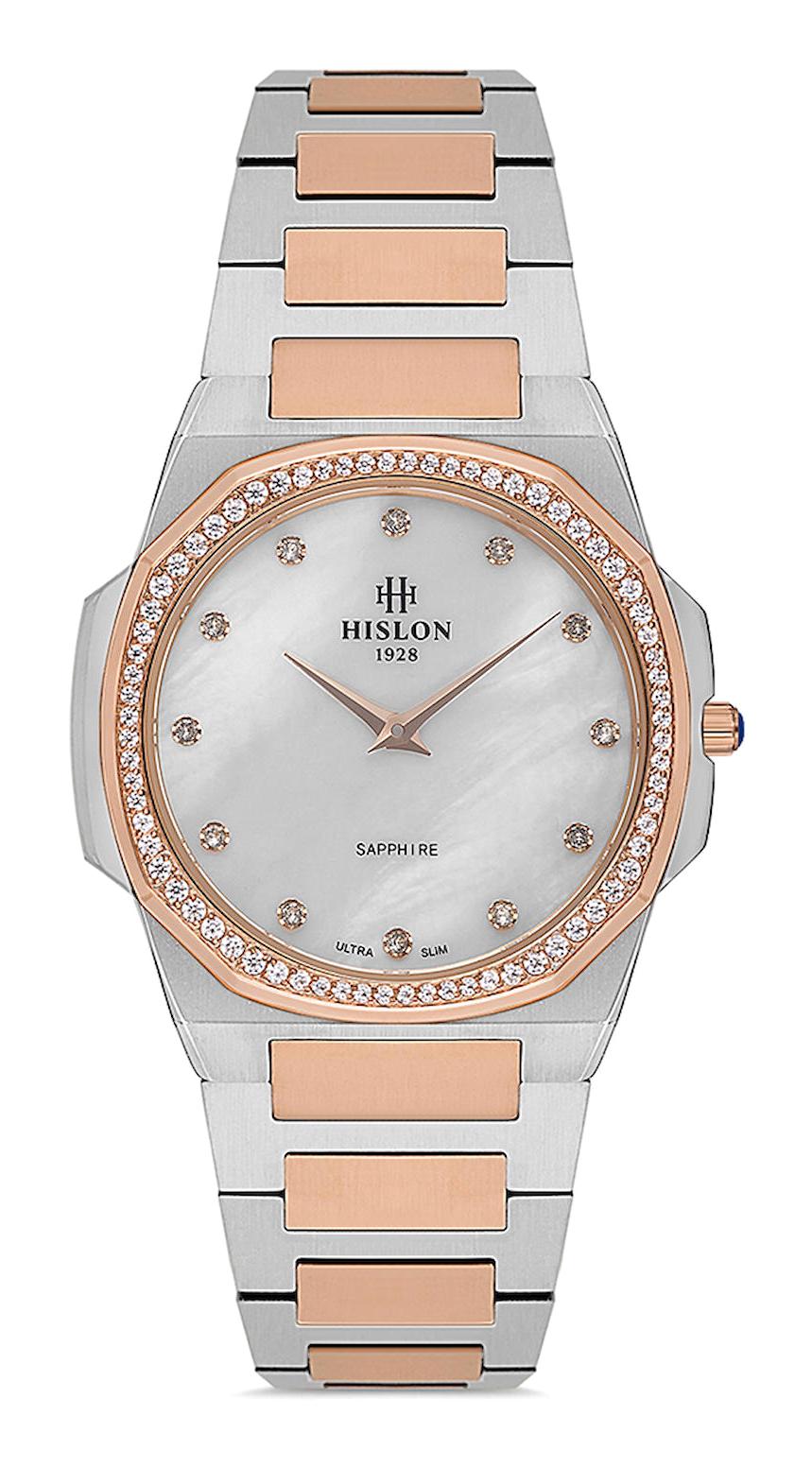 Hislon QL127T-09SR 32 mm Gri-Rose Gold Çelik Kordon Analog Kadın Kol Saati