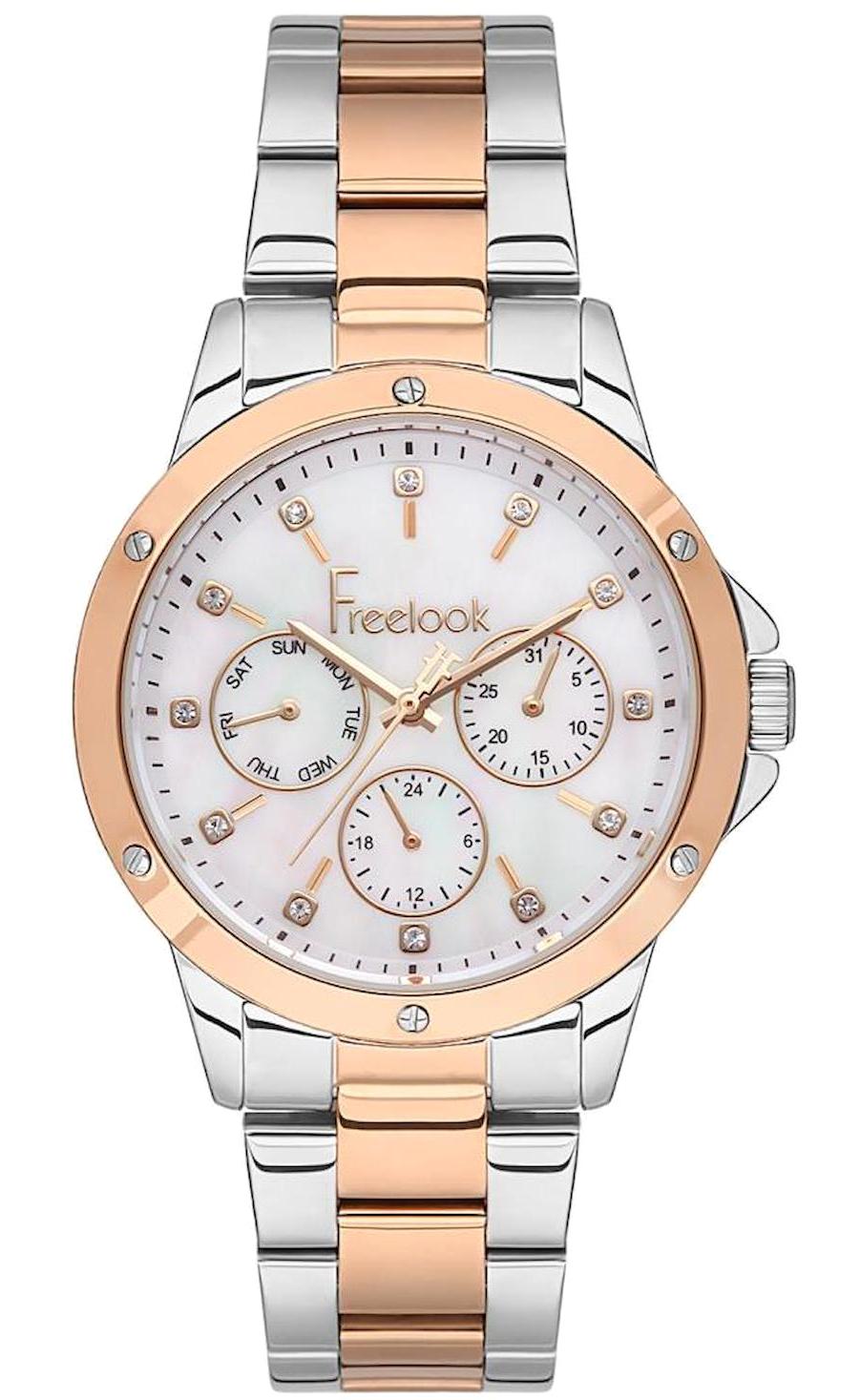 Freelook FL.1.10093.1 Takvimli 35 mm Çok Renkli Çelik Kordon Analog Kadın Kol Saati