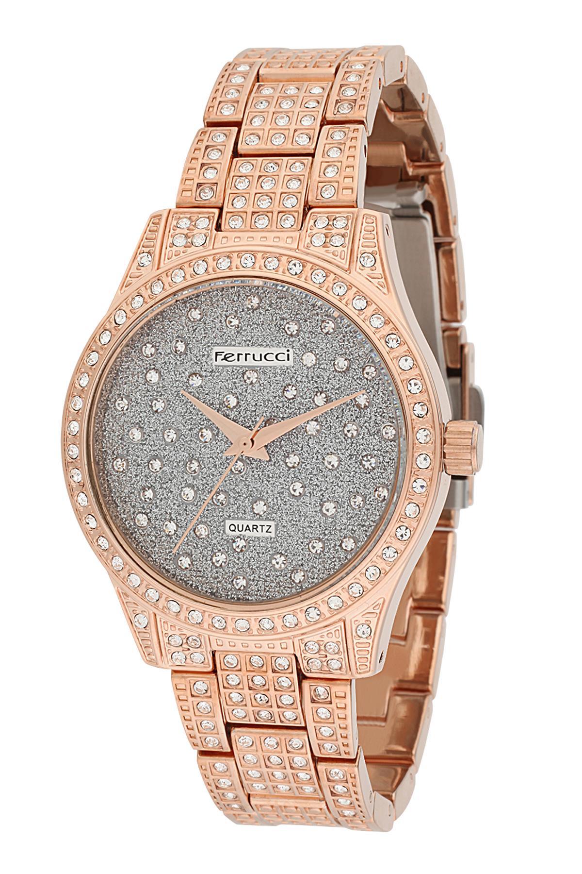 Ferrucci 2FM1782 38 mm Rose Gold Metal Kordon Analog Kadın Kol Saati