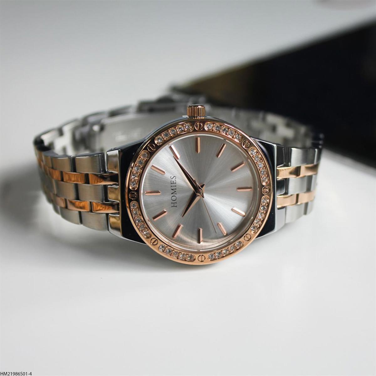 Homies HM21986S01-4 34 mm Gri-Rose Gold Çelik Kordon Analog Kadın Kol Saati