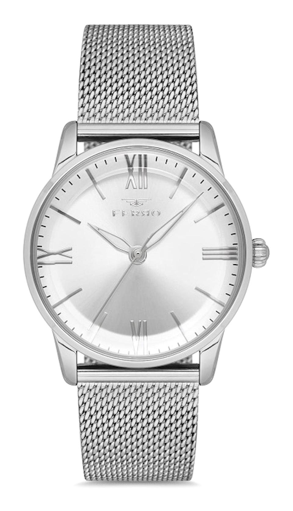 Ferro F21182C-A 34 mm Gri Metal Kordon Analog Kadın Kol Saati