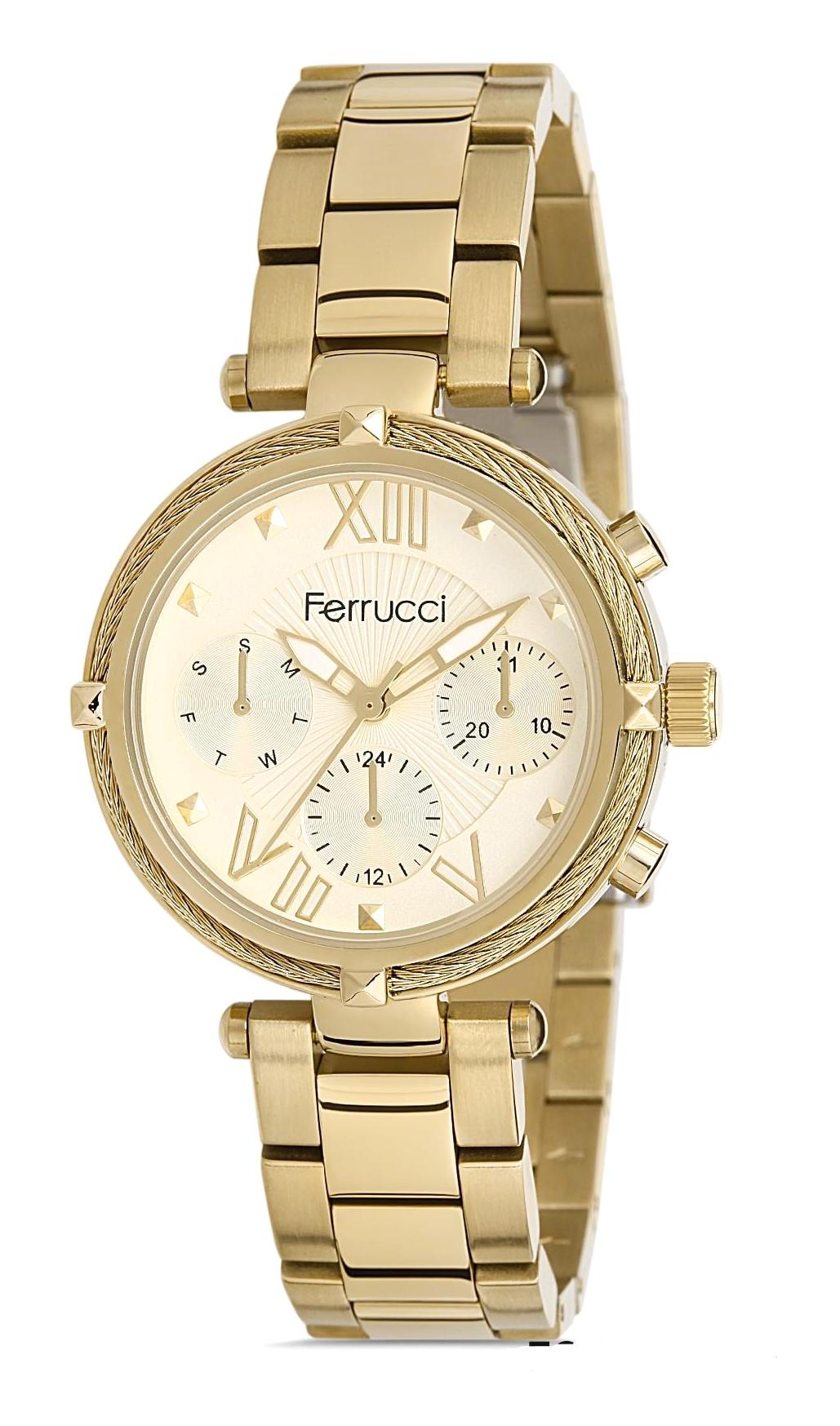 Ferrucci 9FM2650 36 mm Altın Metal Kordon Analog Kadın Kol Saati