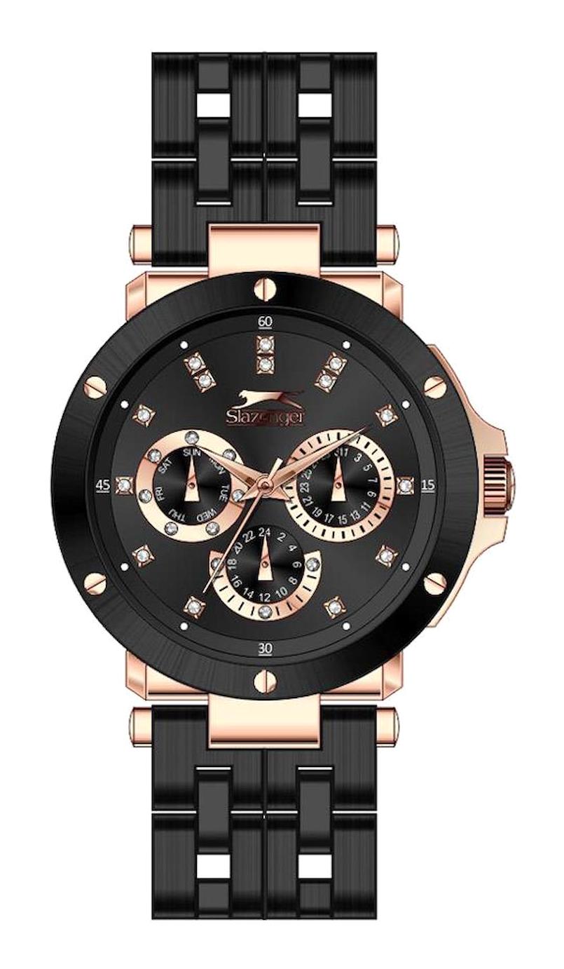 Slazenger SL.09.2159.4.01 Takvimli 40 mm Rose Gold - Siyah Çelik Kordon Analog Kadın Kol Saati