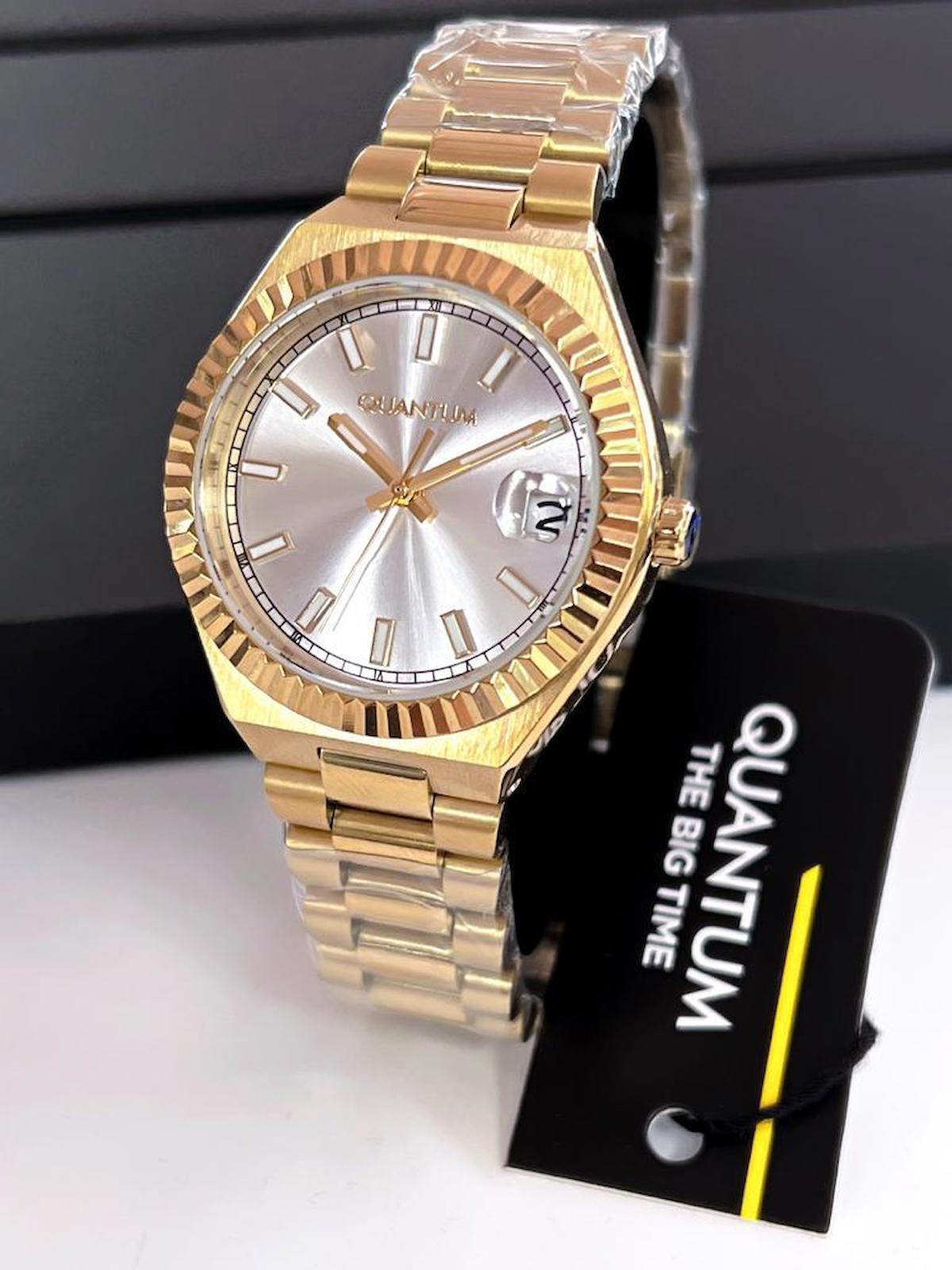 Quantum IML1089.130 Takvimli 36 mm Altın Çelik Kordon Analog Kadın Kol Saati