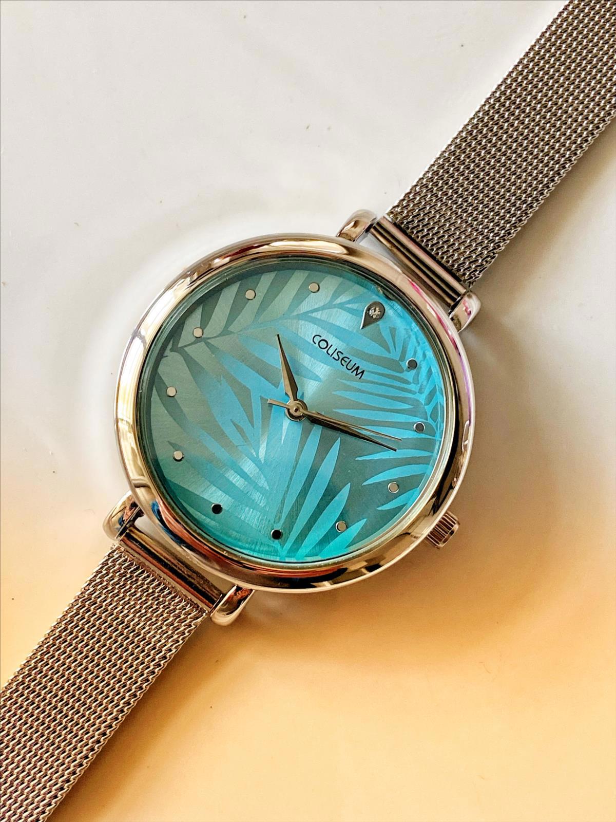 Coliseum 36 mm Gri Hasır Kordon Analog Kadın Kol Saati