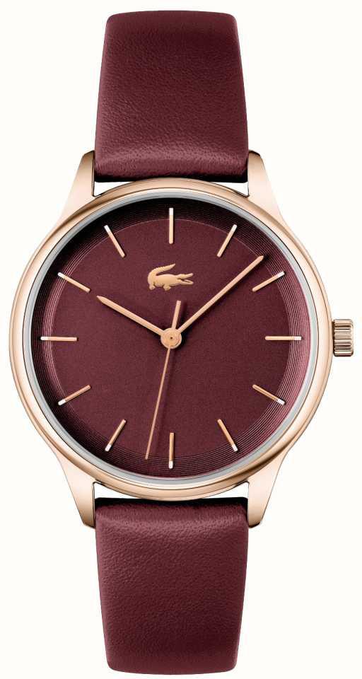 Lacoste LAC2001256 36 mm Bordo Deri Kordon Analog Kadın Kol Saati
