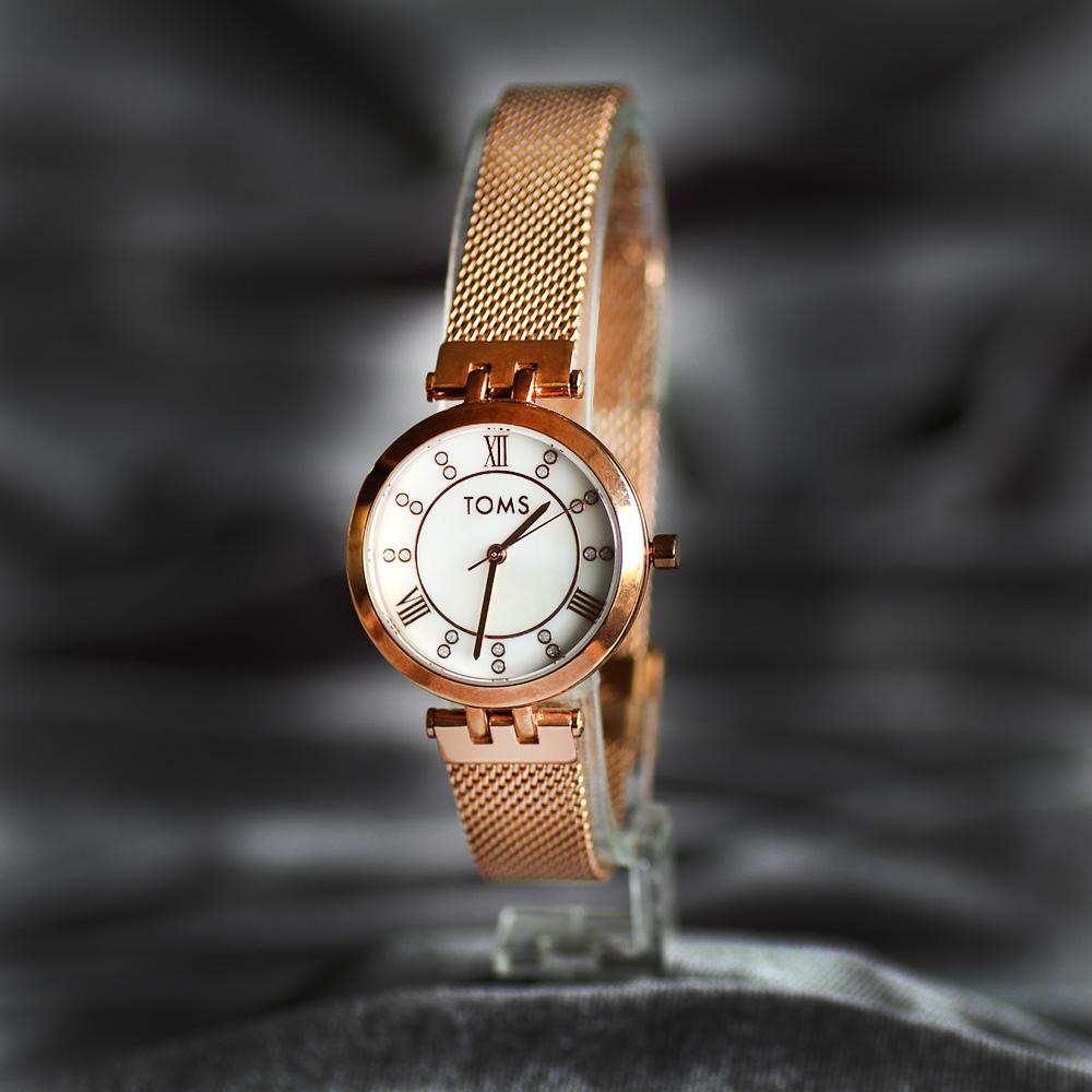 Toms TH-T81873CWT 25 mm Rose Gold Çelik Kordon Analog Kadın Kol Saati