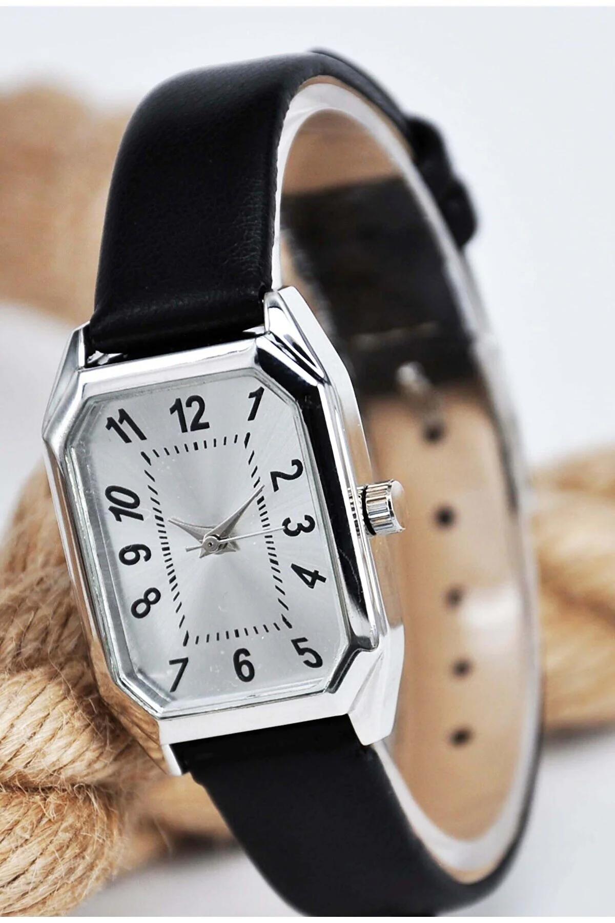 Sonsuzsaat SU-924 25 mm Siyah Deri Kordon Analog Kadın Kol Saati