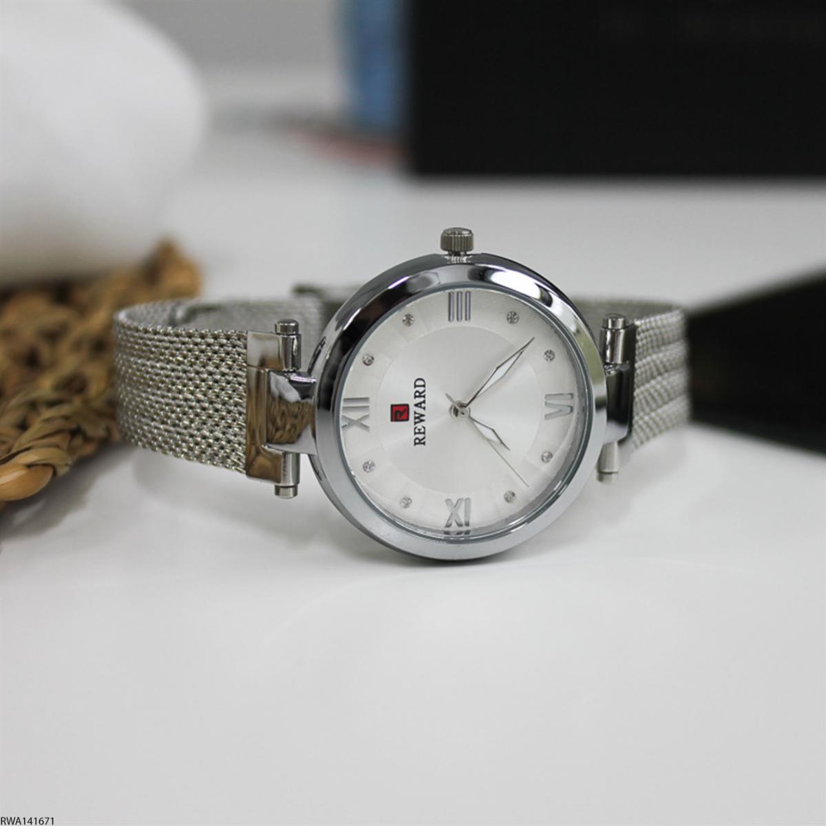 Reward RWA141671 33 mm Gri Çelik Kordon Analog Kadın Kol Saati