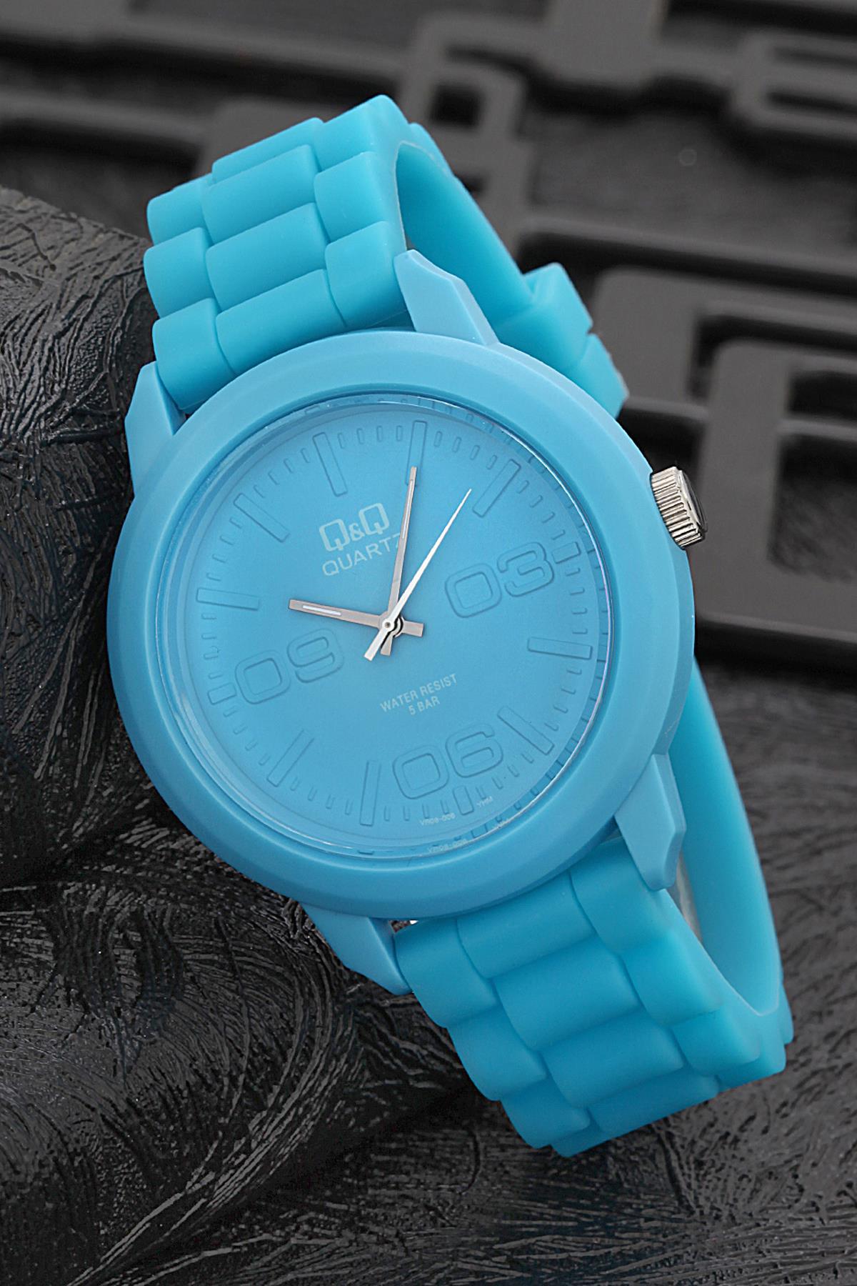 Q&Q 3B948 36 mm Mavi Silikon Kordon Analog Kadın Kol Saati