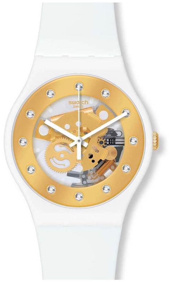 Swatch SUOZ148 41 mm Beyaz Plastik Kordon Analog Kadın Kol Saati