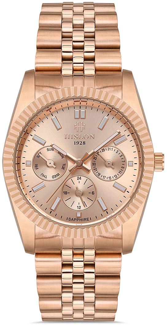 Hislon QT118R-12SR Takvimli 36 mm Rose Gold Çelik Kordon Analog Kadın Kol Saati