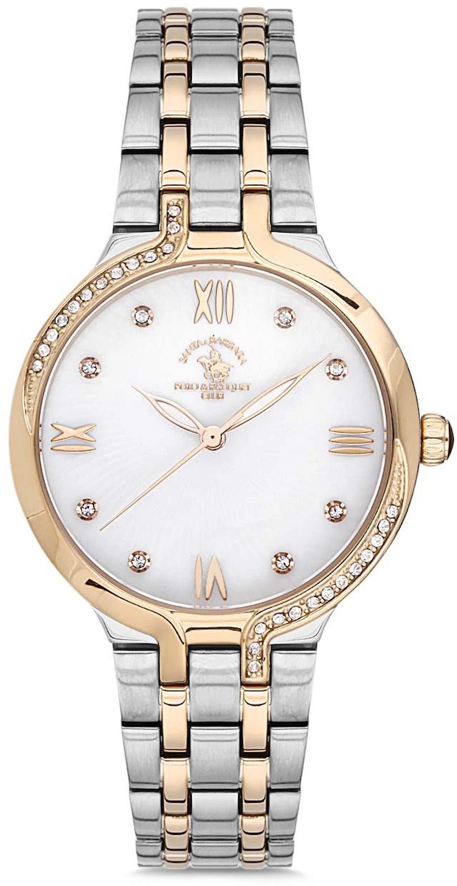 Santa Barbara Polo & Racquet Club SB.10.1177.3 34 mm Altın-Gri Çelik Kordon Analog Kadın Kol Saati