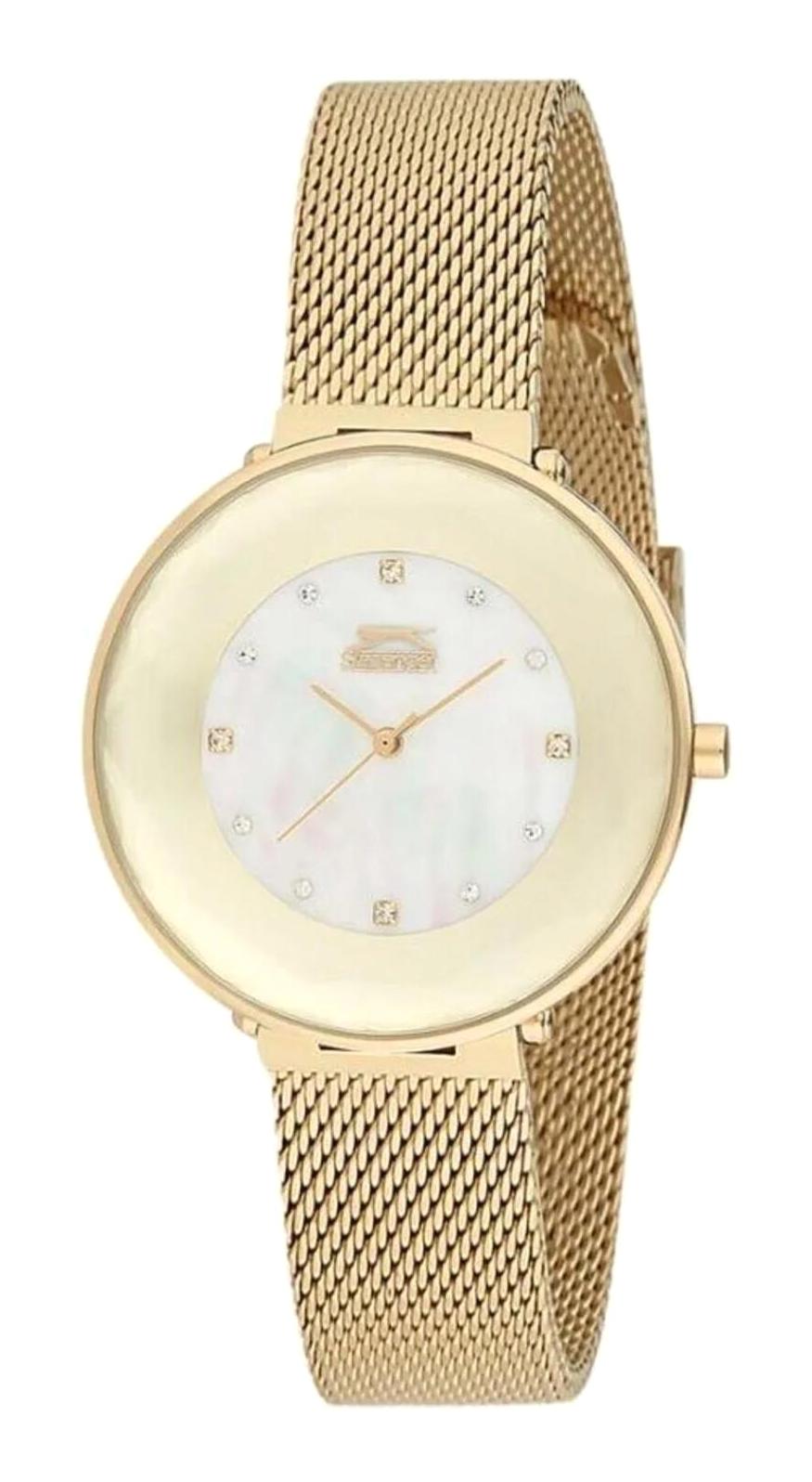 Slazenger SL.09.1402.3.05 34 mm Altın Çelik Kordon Analog Kadın Kol Saati