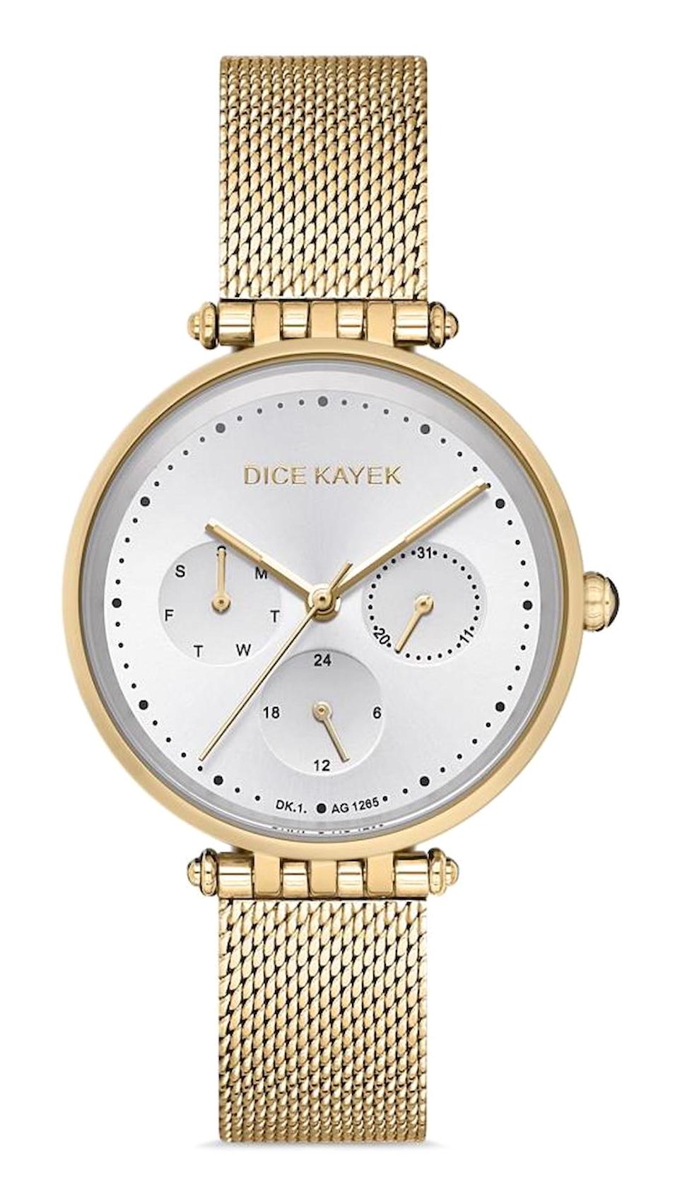 Dice Kayek DK.1.AG1265.02 32 mm Altın Çelik Kordon Analog Kadın Kol Saati