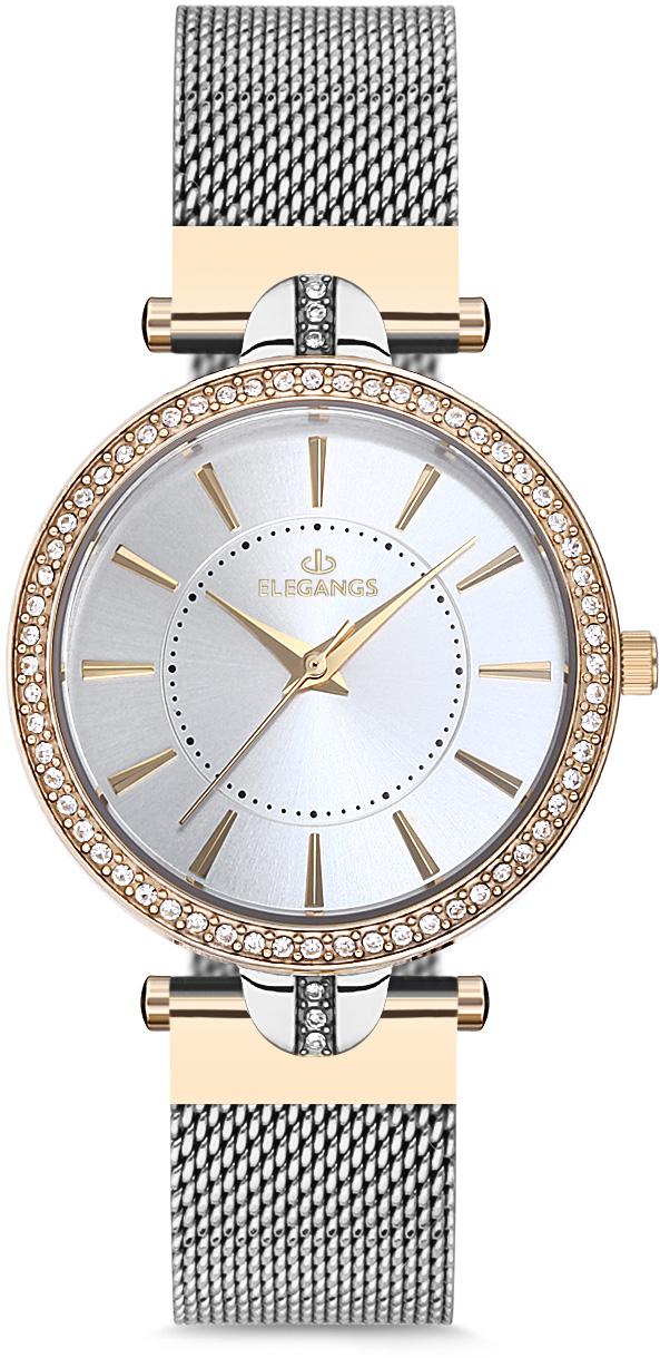 Elegangs EL2435.7 32 mm Gri Hasır Kordon Analog Kadın Kol Saati