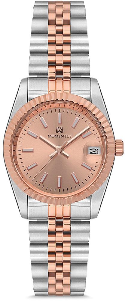 Momentus CW132T-12SR Takvimli 31 mm Gri-Rose Gold Çelik Kordon Analog Kadın Kol Saati