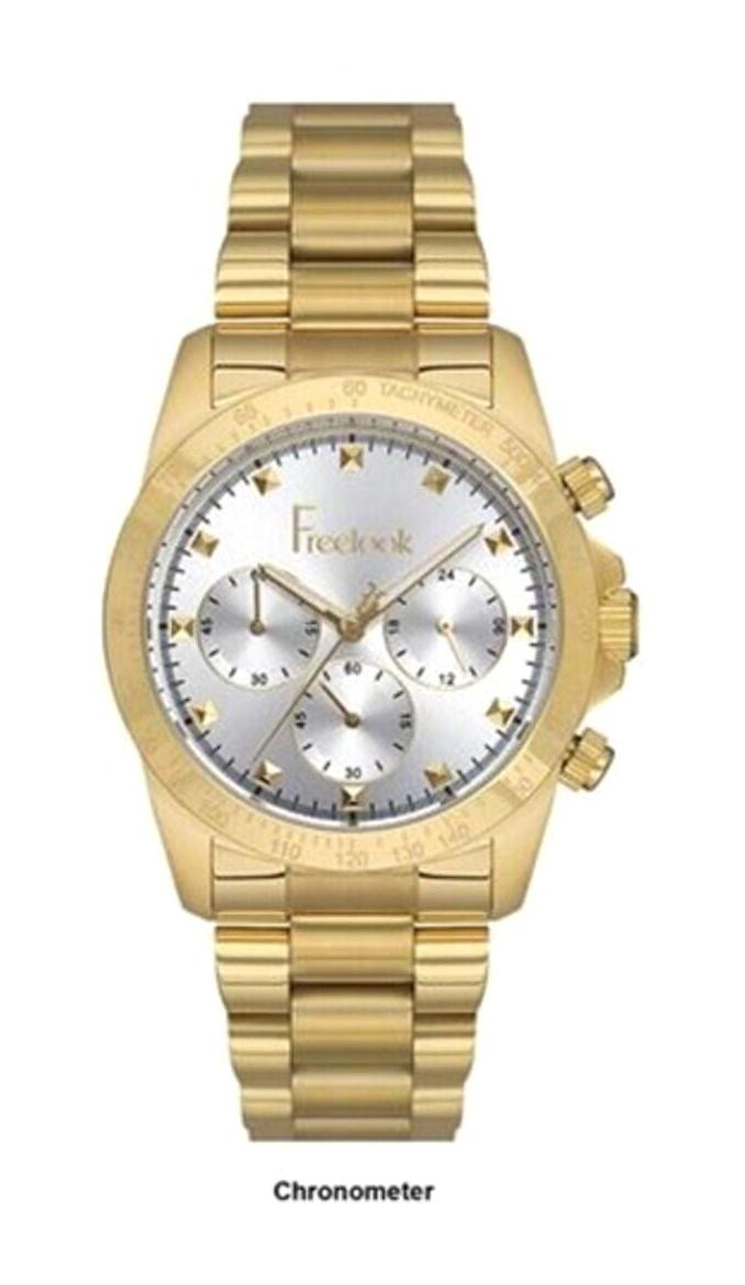 Freelook FL.1.10093.1 Takvimli 34 mm Altın Çelik Kordon Analog Kadın Kol Saati