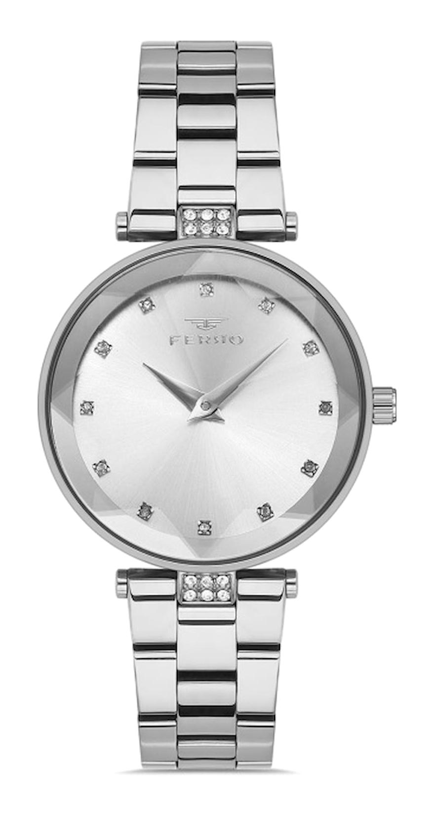 Ferro FL21297A-A 34 mm Gri Metal Kordon Analog Kadın Kol Saati