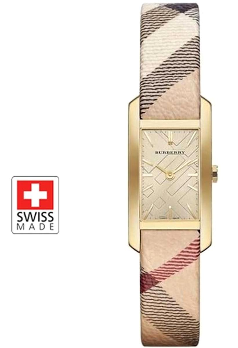 Burberry BU9509 20 mm Altın-Bej Deri Kordon Analog Kadın Kol Saati