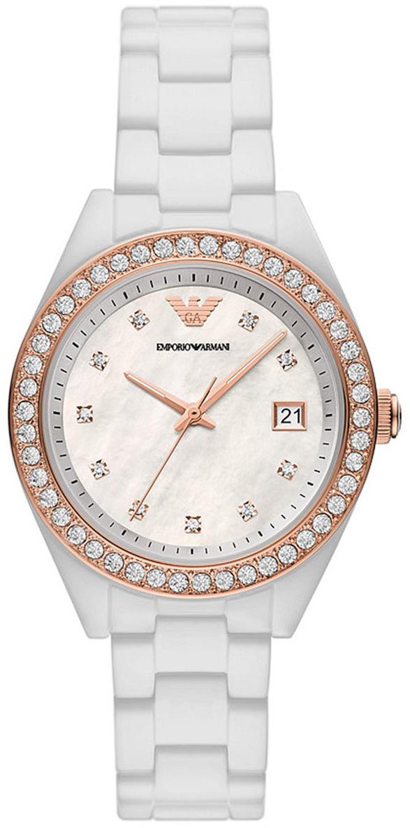Emporio Armani AR70007 Takvimli 38 mm Beyaz Seramik Kordon Analog Kadın Kol Saati
