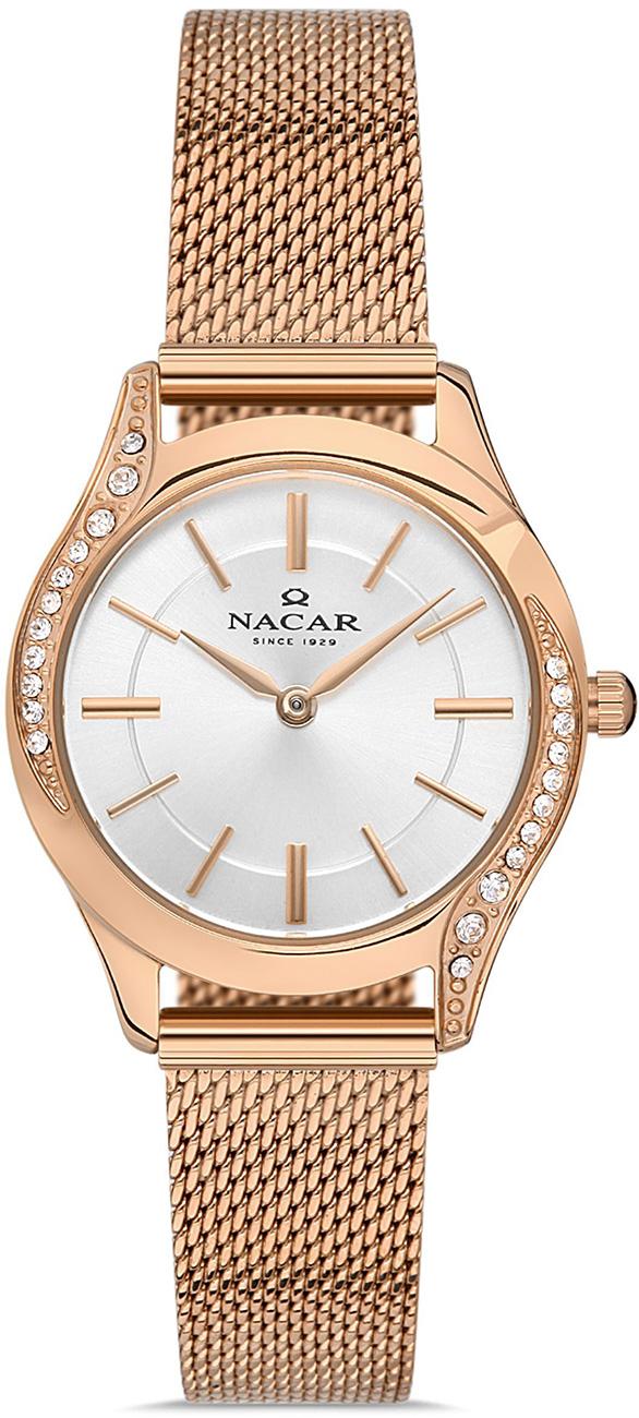 Nacar NC36-392020K-RSM 30 mm Altın Hasır Kordon Analog Kadın Kol Saati