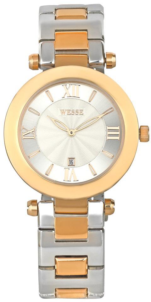 Wesse WWL1010-10 36 mm Altın-Gri Çelik Kordon Analog Kadın Kol Saati