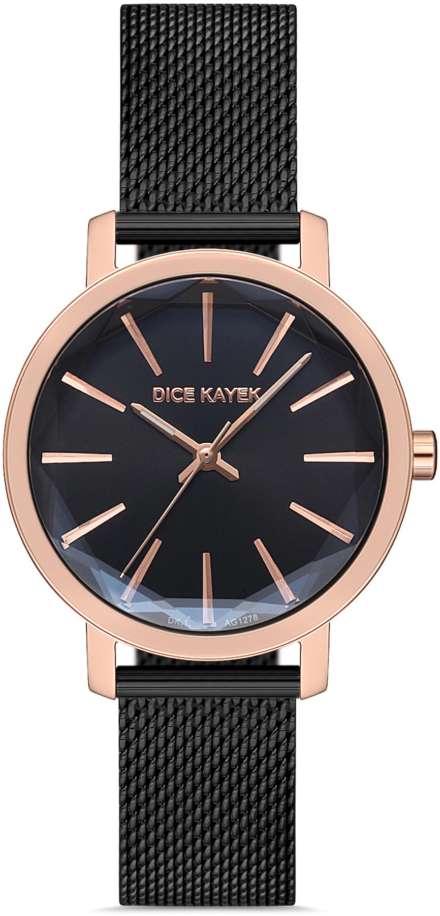 Dice Kayek DK.1.AG1278.06 31 mm Siyah Çelik-Hasır Kordon Analog Kadın Kol Saati