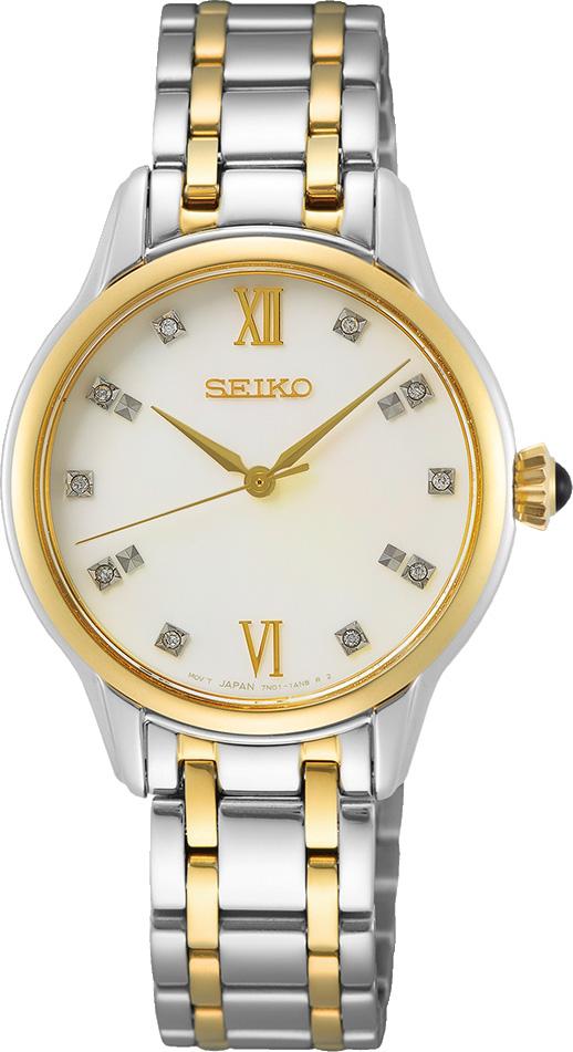Seiko SRZ540P 30 mm Altın-Gri Çelik Kordon Analog Kadın Kol Saati