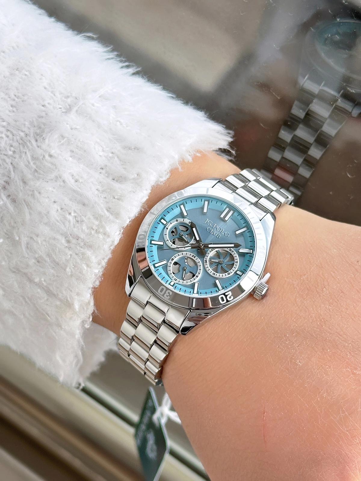 Jg. Polo Club JPC.0124.B02359C.1 Takvimli 34 mm Gri Çelik Kordon Analog Kadın Kol Saati