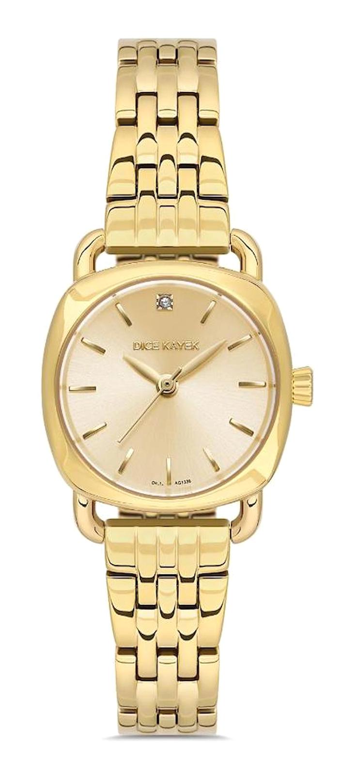 Dice Kayek DK.1.AG1336.04 24 mm Altın Çelik Kordon Analog Kadın Kol Saati