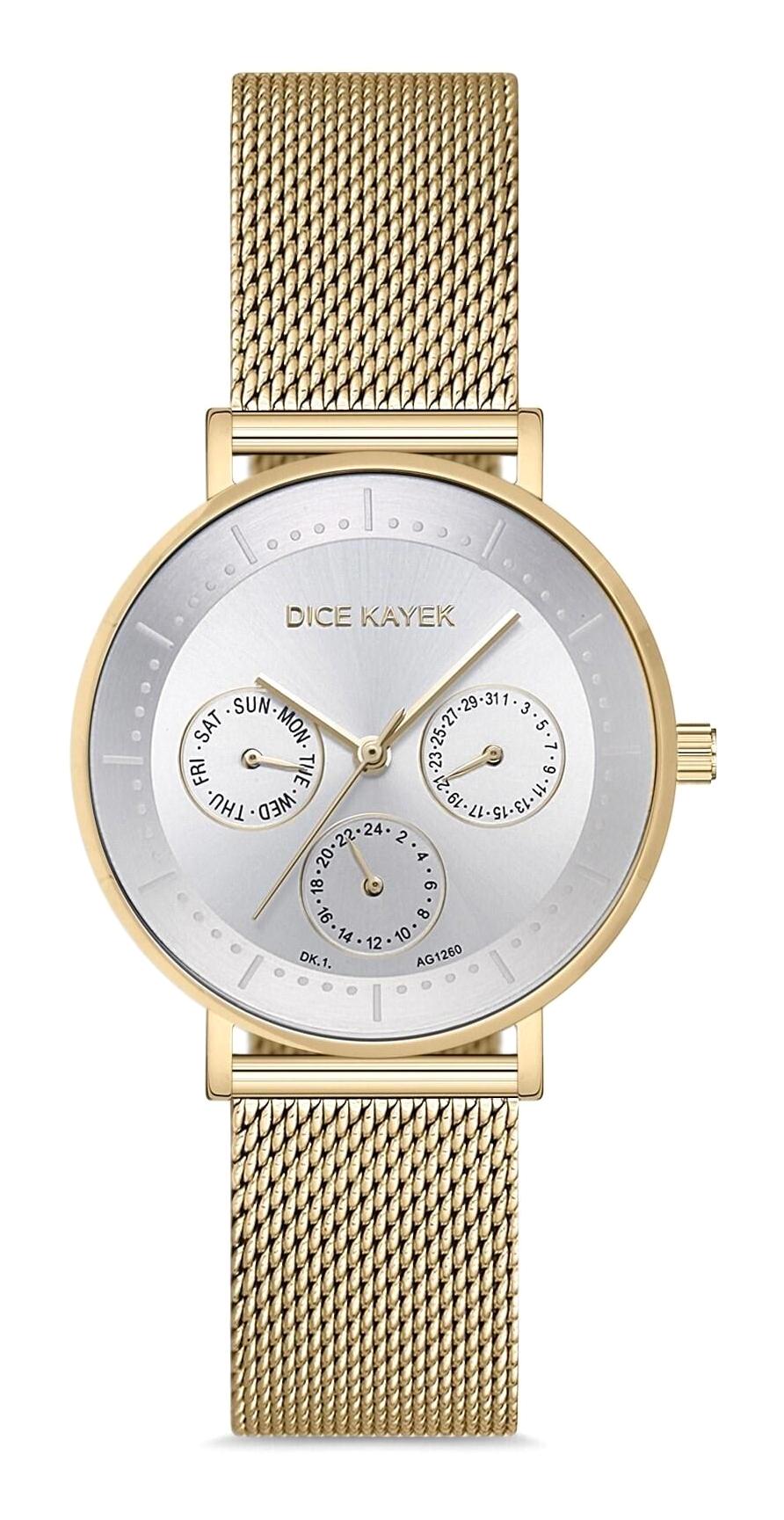 Dice Kayek DK.1.AG1260.02 32 mm Altın Çelik Kordon Analog Kadın Kol Saati