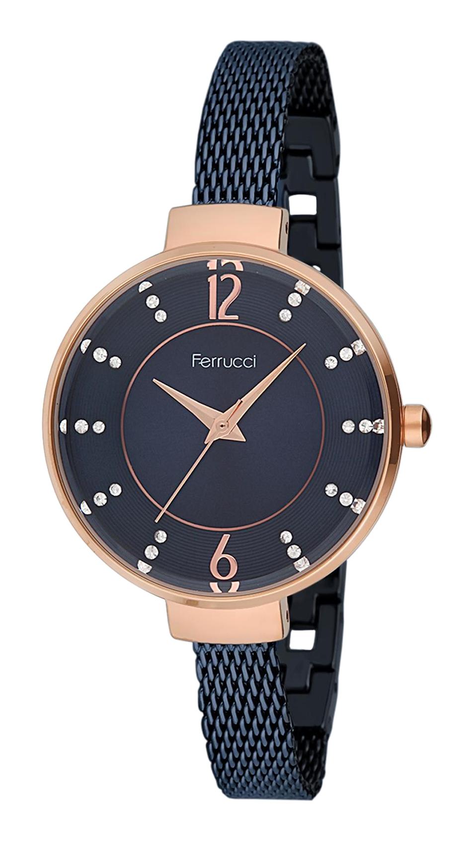 Ferrucci 8FM1617 38 mm Lacivert Metal Kordon Analog Kadın Kol Saati