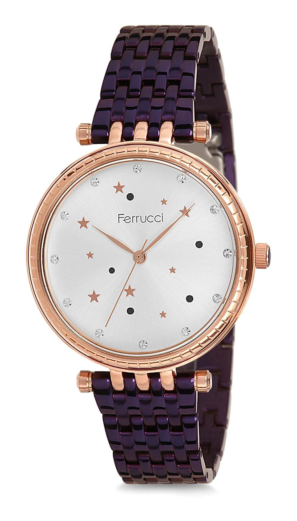 Ferrucci 9FM1796 38 mm Mor Metal Kordon Analog Kadın Kol Saati