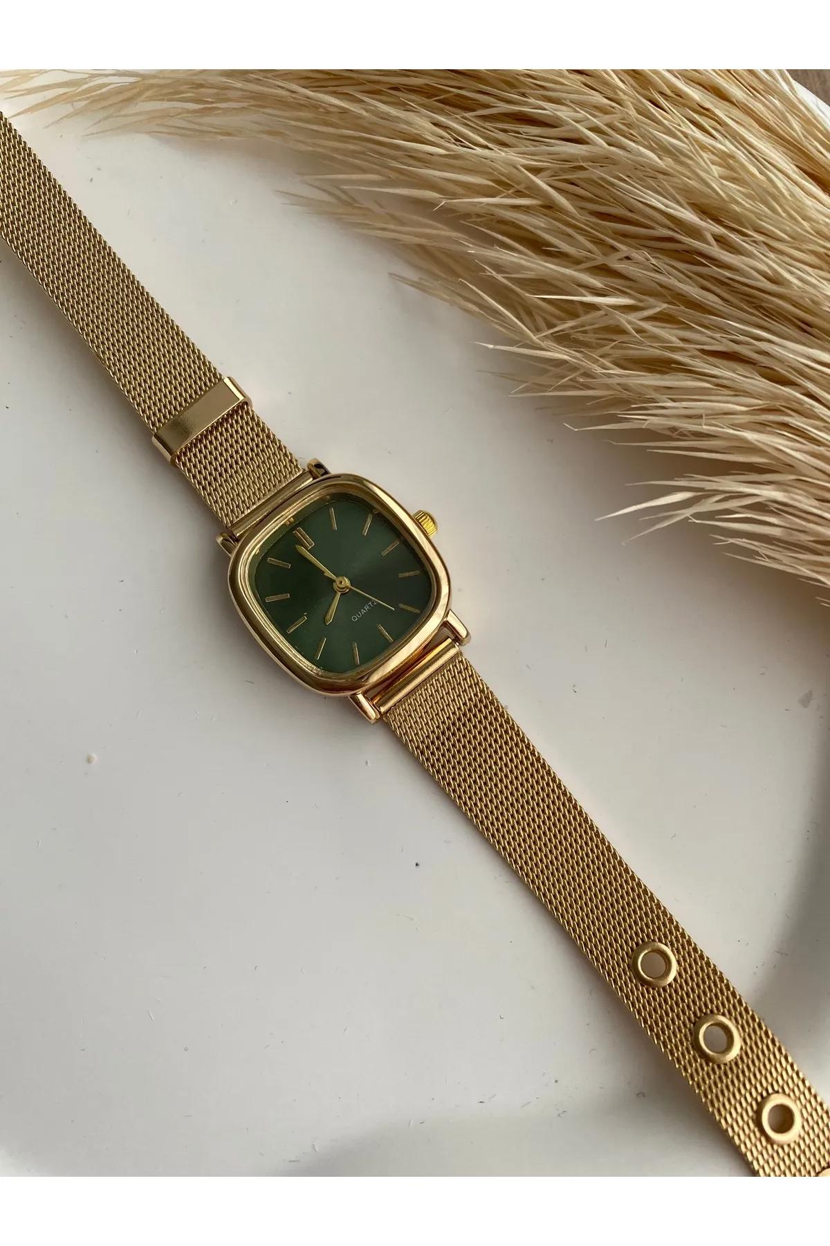 Nes Quartz 20-25 mm Altın Hasır Kordon Analog Kadın Kol Saati